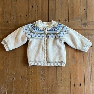 Mayoral oatmeal Fairisle Sherpa lined cardigan